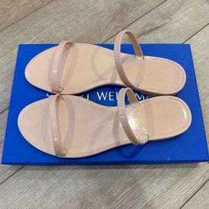 Stuart Weitzman jelly sandals with box.
